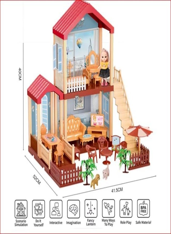 EXOMOON Princess Dream House for 3-12 Year Olds, Educational Stacking Castle Dollhouse, Creative Pretend Play Toys, Multicolour - Image 2